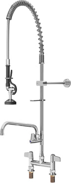 Commercial Kitchen Pre-Rinse Spray Tap Double Pedestal Faucet