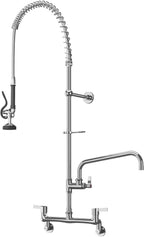 Commercial Kitchen Pre-Rinse Spray Tap Double Pedestal Faucet