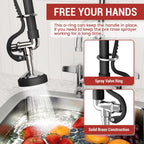 Commercial Kitchen Pre-Rinse Spray Tap Double Pedestal Faucet