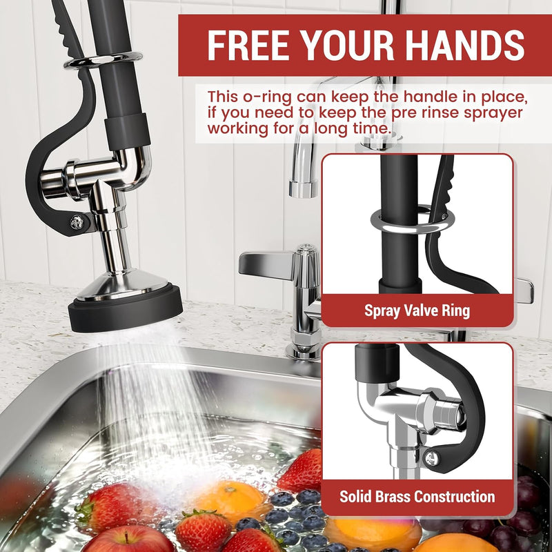 Commercial Kitchen Pre-Rinse Spray Tap Double Pedestal Faucet
