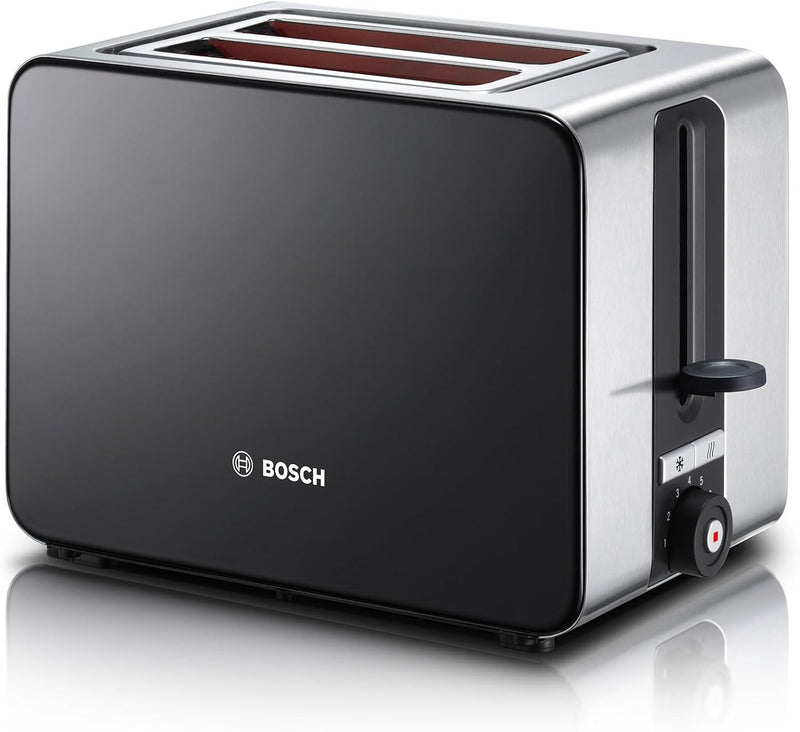 Compact 2 Slot Stainless Steel Toaster