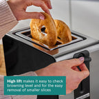 Compact 2 Slot Stainless Steel Toaster