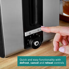Compact 2 Slot Stainless Steel Toaster
