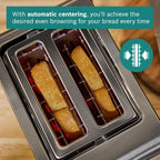 Compact 2 Slot Stainless Steel Toaster