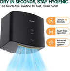 Compact Air Wiper Hand Dryer 15s High Speed
