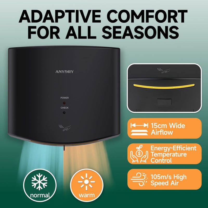 Compact Air Wiper Hand Dryer 15s High Speed