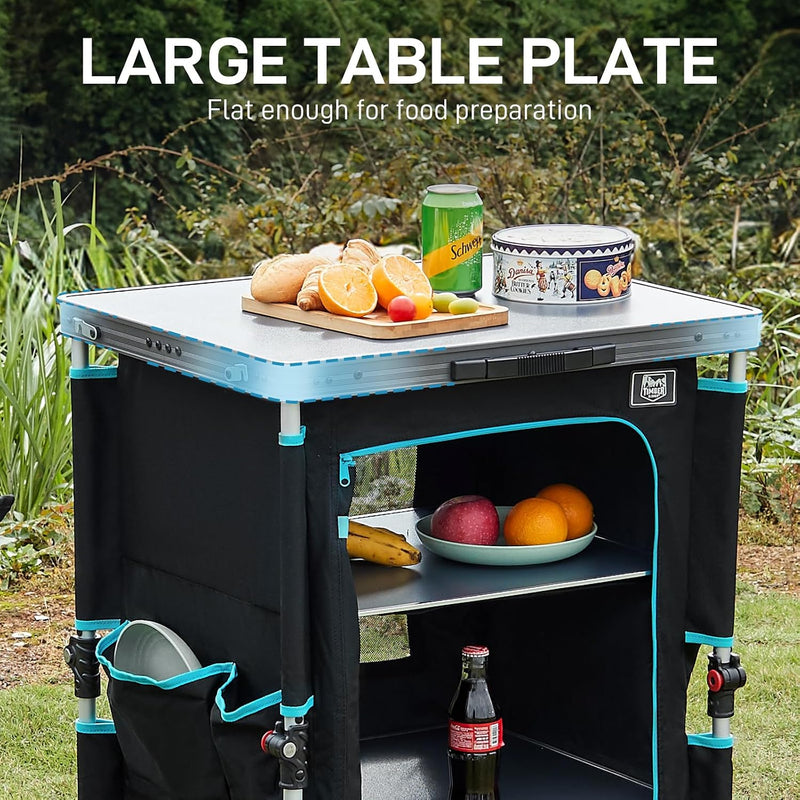 Compact Camping Storage Pop Up Folding Kitchen Unit