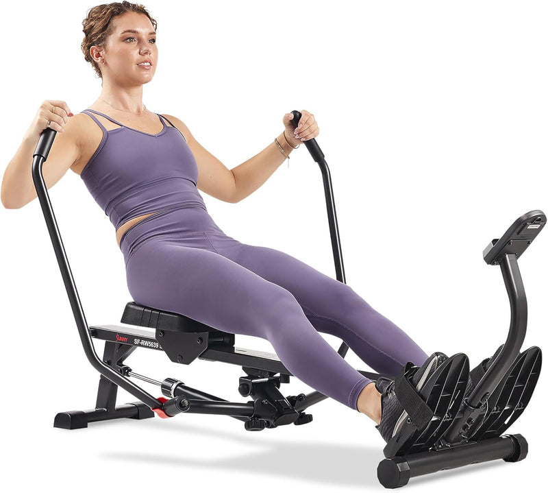Compact Hydraulic Rower with 12-Level Resistance