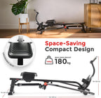 Compact Hydraulic Rower with 12-Level Resistance