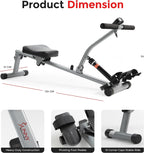 Compact Hydraulic Rower with 12-Level Resistance