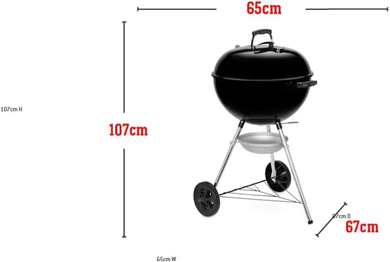 Compact Kettle Barbecue Porcelain-Enamelled Lid Bowl