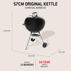 Compact Kettle Barbecue Porcelain-Enamelled Lid Bowl