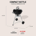 Compact Kettle Barbecue with Stand Wheels