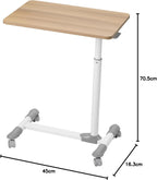 Compact Overbed Table with Wheels Marble