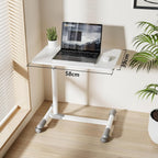 Compact Overbed Table with Wheels Marble