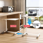 Compact Overbed Table with Wheels Marble