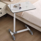 Compact Overbed Table with Wheels Marble
