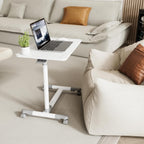 Compact Overbed Table with Wheels Marble