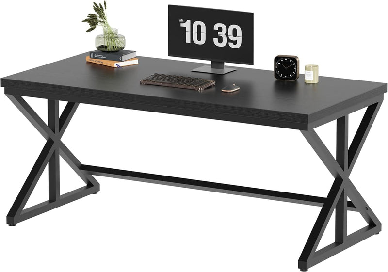 Computer Desk Home Office PC Metal Wood 152x60CM