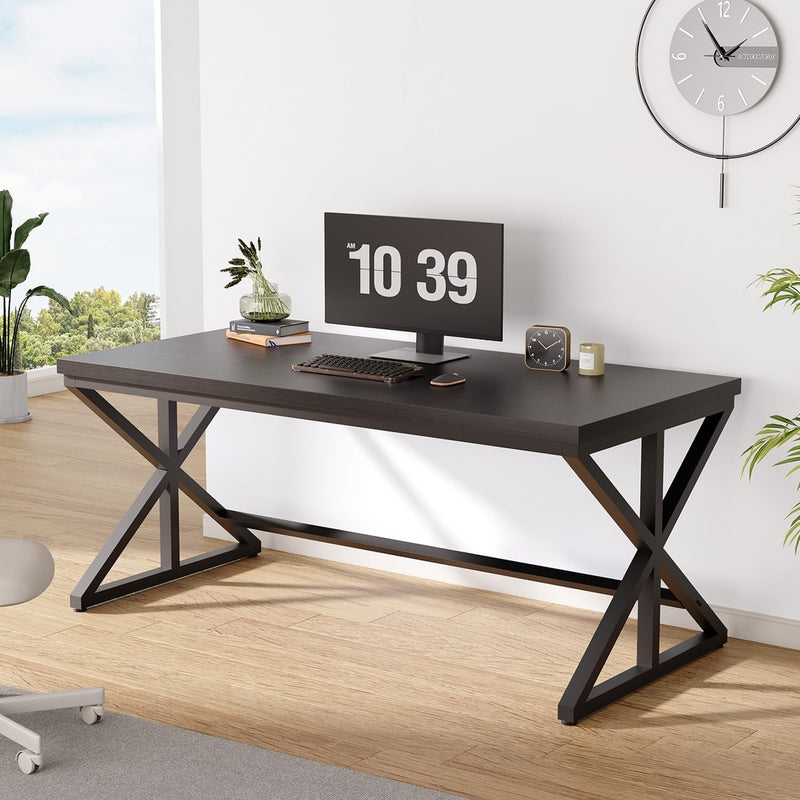 Computer Desk Home Office PC Metal Wood 152x60CM