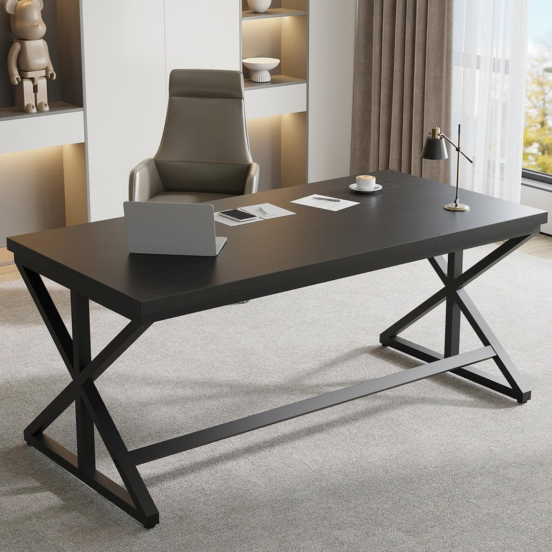 Computer Desk Home Office PC Metal Wood 152x60CM