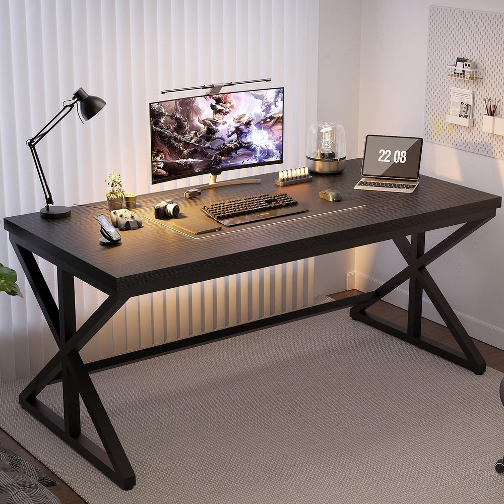 Computer Desk Home Office PC Metal Wood 152x60CM