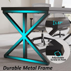 Computer Desk Home Office PC Metal Wood 152x60CM