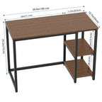 Computer Desk with 2-Tier Shelves Sturdy Home