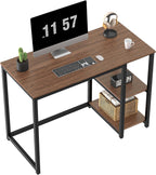 Computer Desk with 2-Tier Shelves Sturdy Home