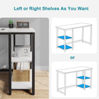 Computer Desk with 2-Tier Shelves Sturdy Home
