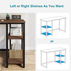 Computer Desk with 2-Tier Shelves Sturdy Home