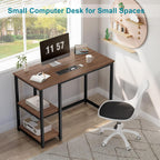 Computer Desk with 2-Tier Shelves Sturdy Home