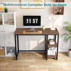 Computer Desk with 2-Tier Shelves Sturdy Home