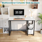 Computer Desk with 2-Tier Shelves Sturdy Home