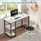 Computer Desk with 2-Tier Shelves Sturdy Home