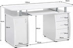 Computer Desk with 3 Drawers Cupboard Keyboard Shelf