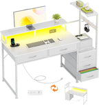 Computer Desk with 6 Fabric Drawers Reversible