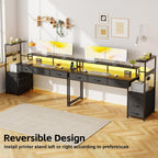 Computer Desk with 6 Fabric Drawers Reversible