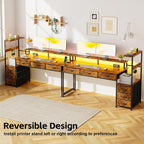 Computer Desk with 6 Fabric Drawers Reversible