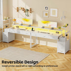 Computer Desk with 6 Fabric Drawers Reversible