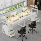 Computer Desk with 6 Fabric Drawers Reversible