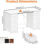 Computer Desk with 8 Fabric Drawers Home Office