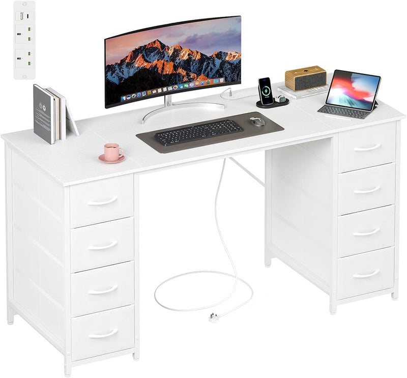 Computer Desk with 8 Fabric Drawers Home Office
