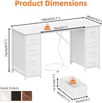 Computer Desk with 8 Fabric Drawers Home Office