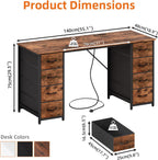 Computer Desk with 8 Fabric Drawers Home Office