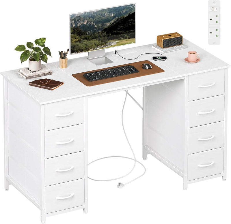 Computer Desk with 8 Fabric Drawers Home Office