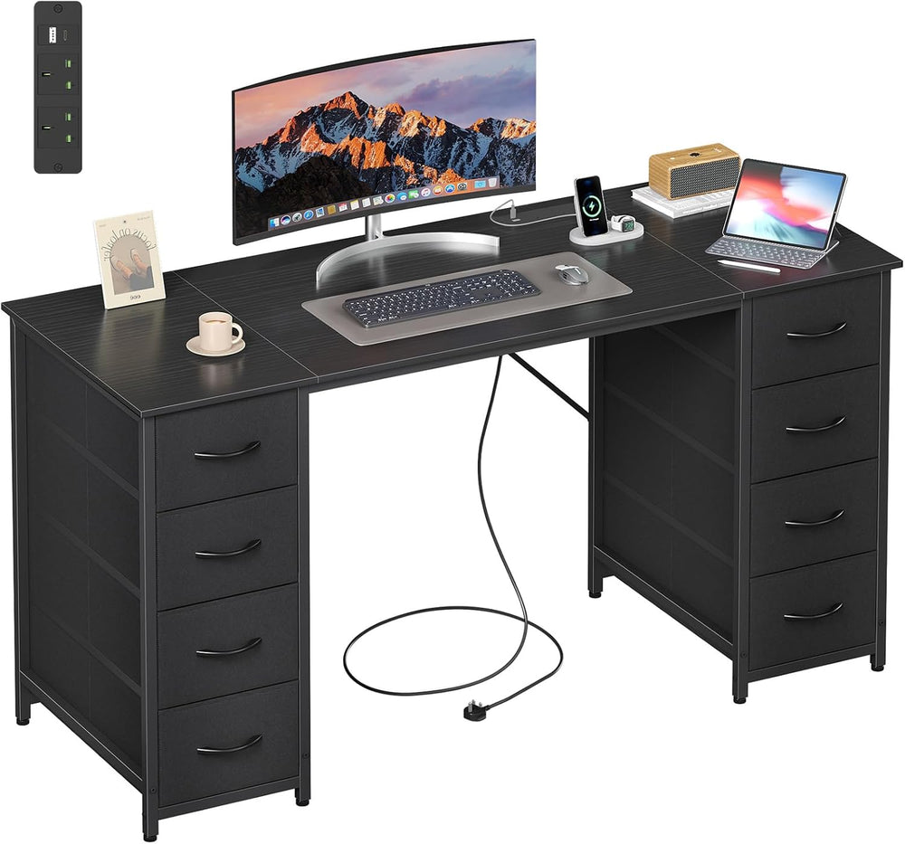Computer Desk with 8 Fabric Drawers Home Office