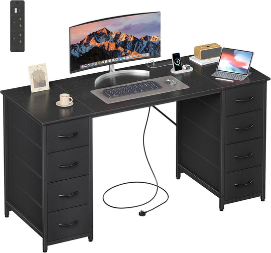 Computer Desk with 8 Fabric Drawers Home Office