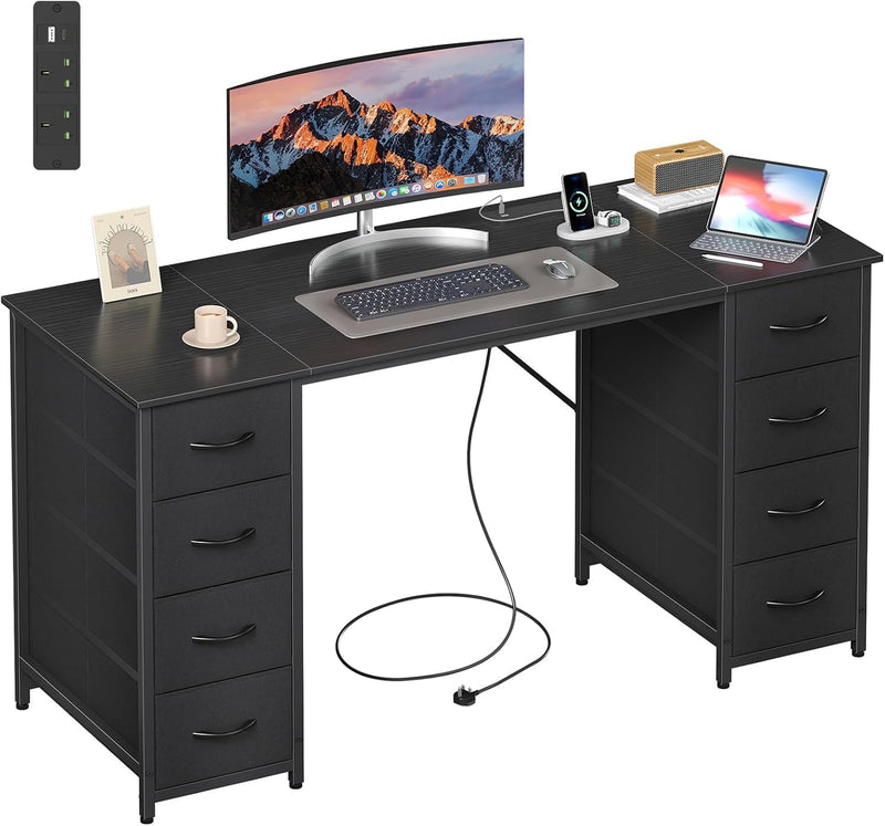 Computer Desk with 8 Fabric Drawers Home Office