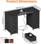 Computer Desk with 8 Fabric Drawers Home Office